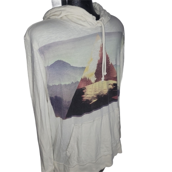 American Eagle White Pullover Graphic Light Hoodie L - Picture 2 of 4
